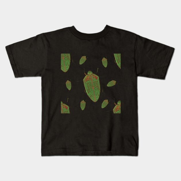 Hawaii Koa Bug Pattern Kids T-Shirt by NadJac